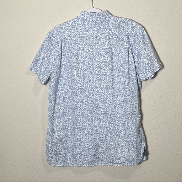 Hope & Henry Blue Floral Linen Blend Casual Button Up Shirt Boys Size Large - Picture 9 of 15